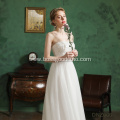 New Bride Married Sweetheart Lace Flower Puff Sleeves Long Wedding Gowns